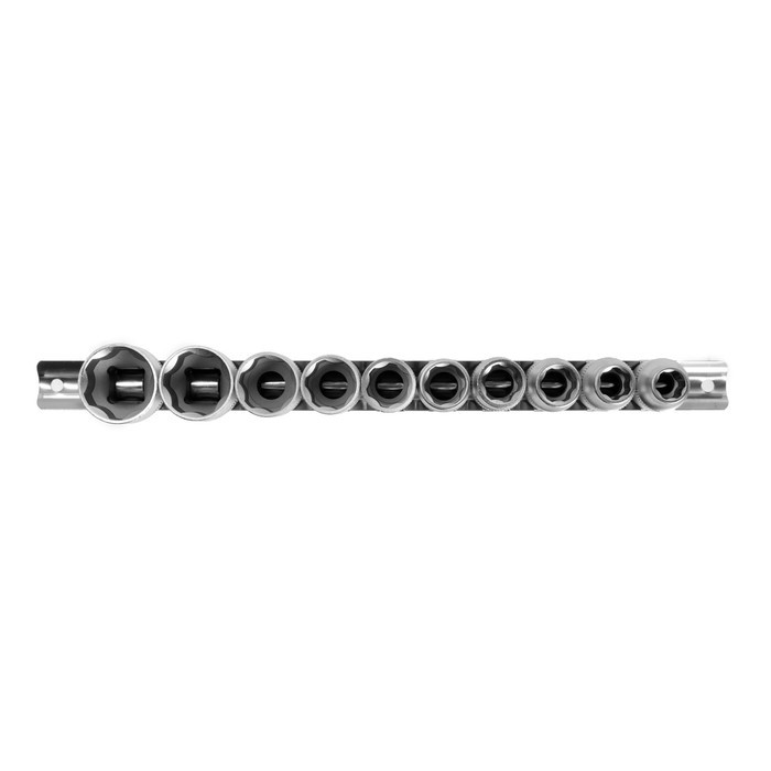 Набор торцевых головок SuperLock ЕРМАК 736-116, CrV, 1/4", 10 - 24 мм, 10 предметов