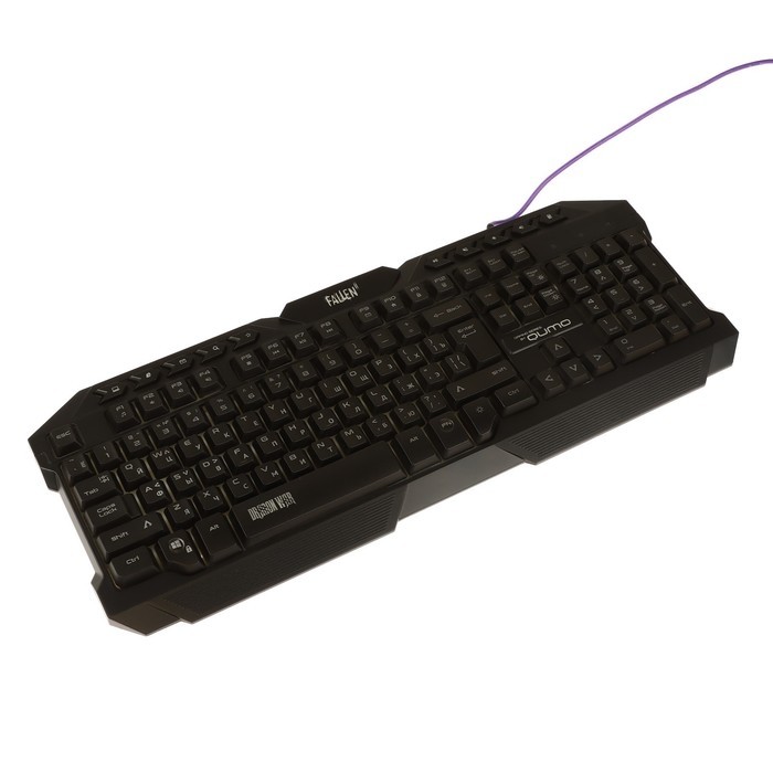 Клавиатура Qumo Fallen 2 K56, мембранная, игровая, проводная, 114 клавиш, USB, черная