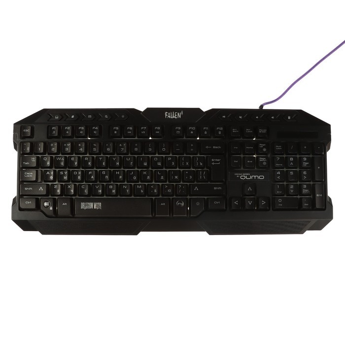 Клавиатура Qumo Fallen 2 K56, мембранная, игровая, проводная, 114 клавиш, USB, черная