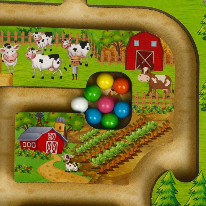 Игровой набор лабиринт «Ферма», маркерная доска, 2×26×27.5 см