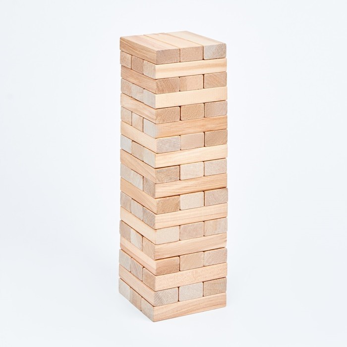 Падающая башня дженга, настольная игра, 20.5×6.3 см, 54 бруска, брусок 6.3×2.1 см