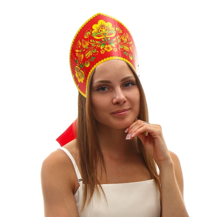 Кокошник «Цветы на красном»