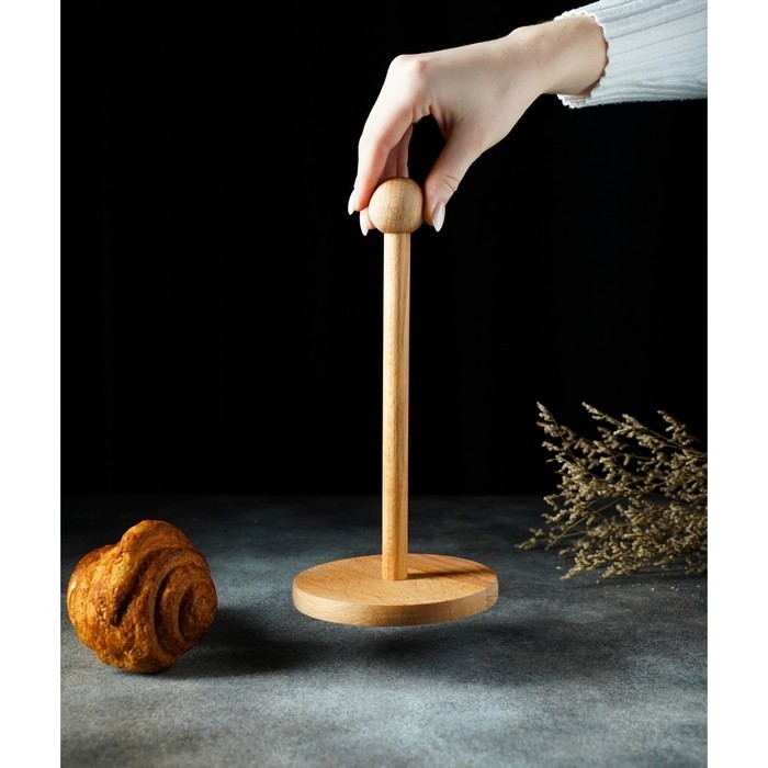 Держатель для кухонных бумажных полотенец Доляна, 13×25 см, бук, цвет и рисунок микс