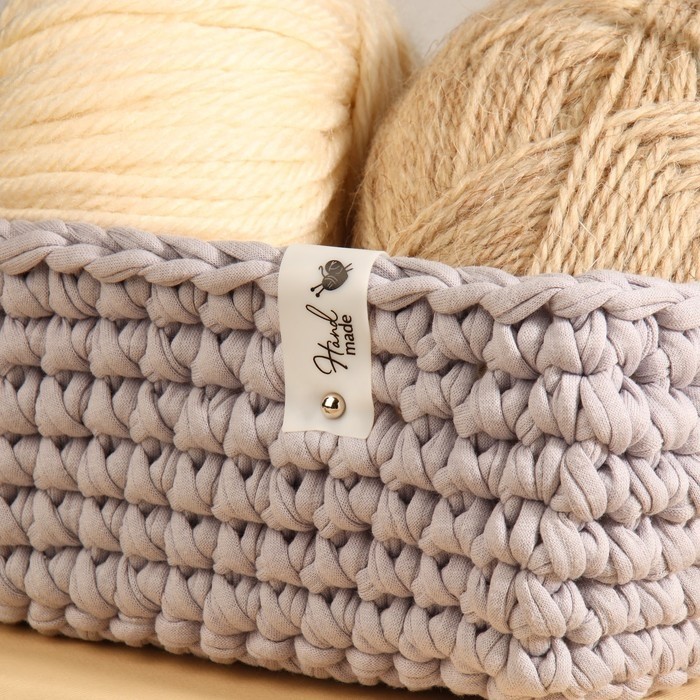 Бирка с кнопкой Hand made, 8×1.8 см, 10 шт., белый