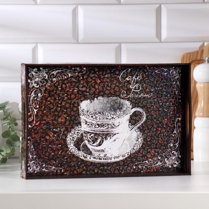 Поднос с ручками Breakfast, деревянный, 30×20×4.5 см