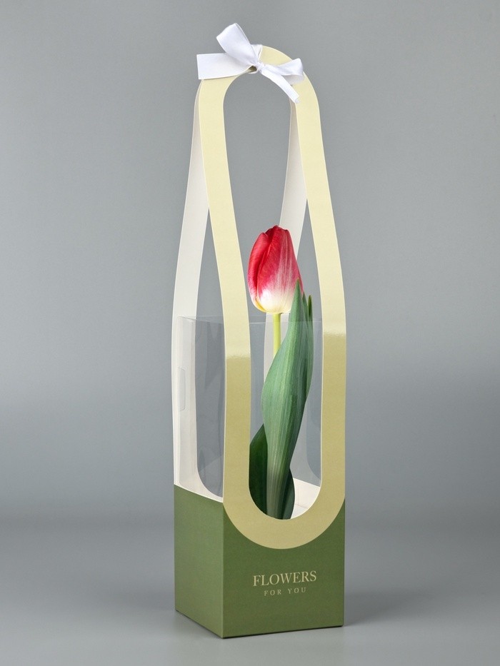 Коробка для цветов складная Flowers for you, 10 х 45 х 10 см (Цена за 5 шт.)