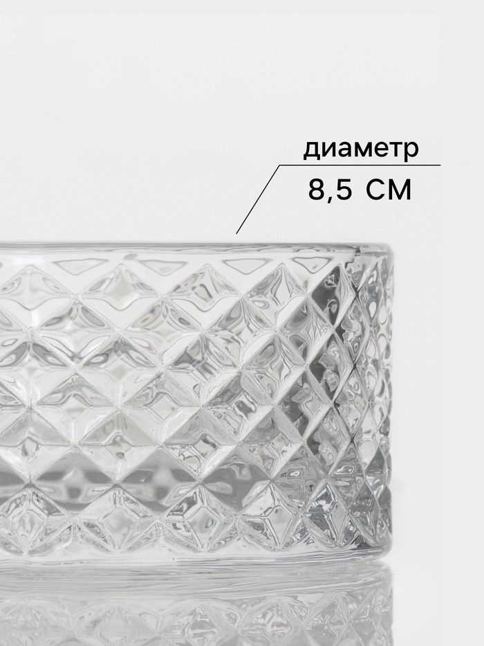 Сахарница Доляна «Рапунцель», 130 мл, 8.5×10 см, стекло, прозрачная