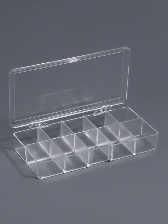 Органайзер для хранения мелочей, 10 ячеек, 17×9.5×3 см, прозрачный