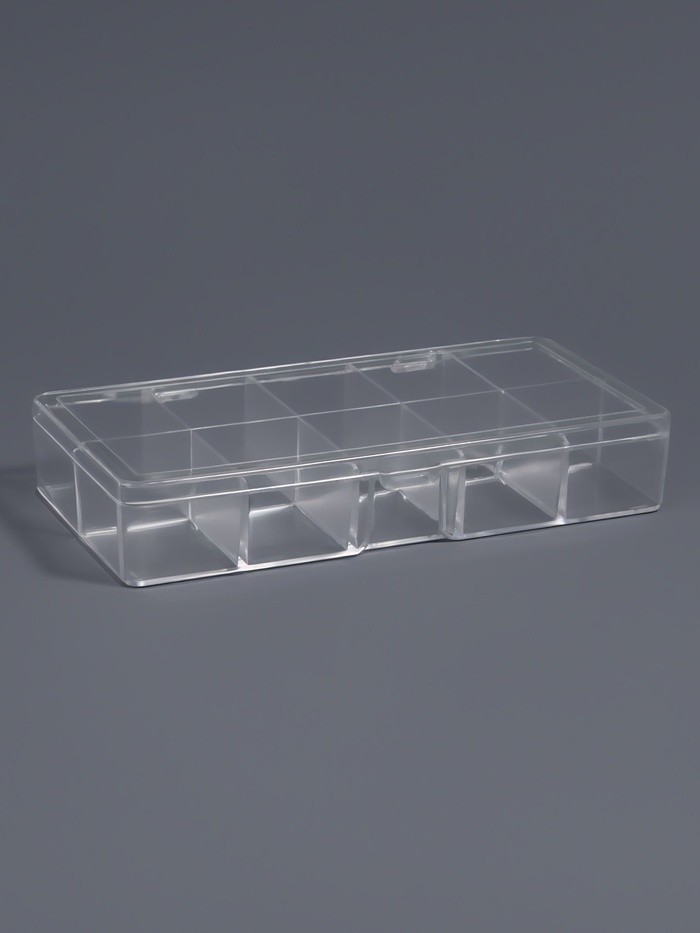 Органайзер для хранения мелочей, 10 ячеек, 17×9.5×3 см, прозрачный