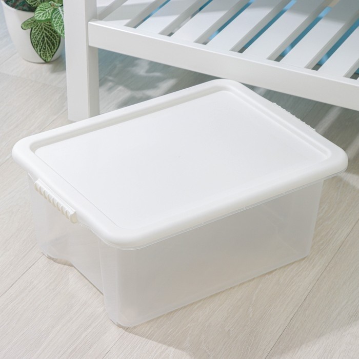 Контейнер для хранения Porter, 14 л, 42,5×31,5×17,5 см, с крышкой, цвет слоновая кость