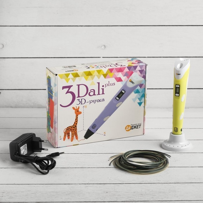 3D ручка 3Dali Plus (KIT FB0021B), ABS и PLA, голубая ( + трафарет и пластик)