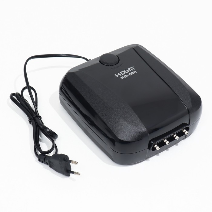 Компрессор Hidom HD-608 для аквариума, бесшумный, с регулировкой, 4 х 2,5 л/м, 10 Вт