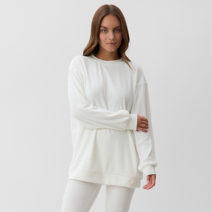 Костюм женский (свитшот и леггинсы) KAFTAN Plushy р. 44-46, белый
