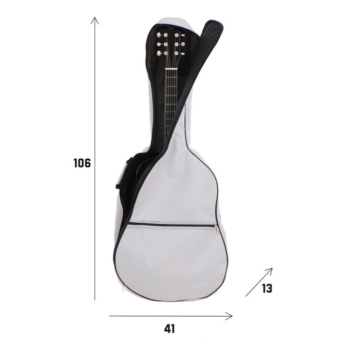 Чехол для гитары Music Life, 106×41×13 см, серый