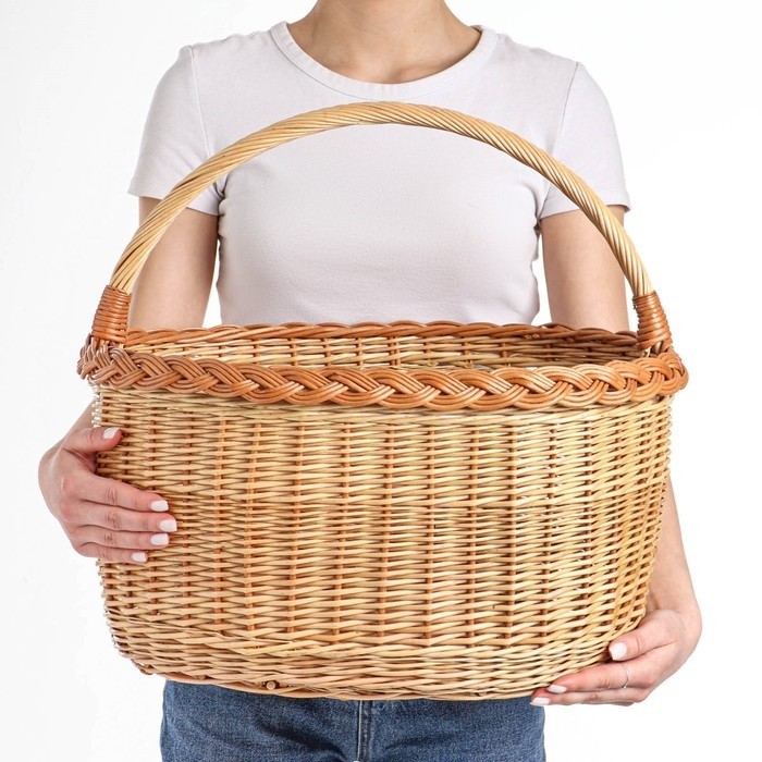 Корзина плетёная «Арти», 20 л, дно - 37×25, верх - 45×30 см, Н= 24/40 см