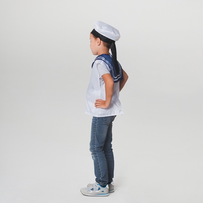 Карнавальный костюм детский «Моряк», жилет, бескозырка, 4-6 лет, рост 110-122 см