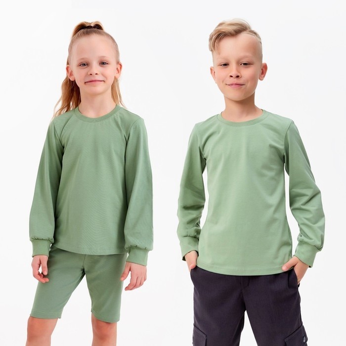 Лонгслив детский MINAKU Basic line, оливковый