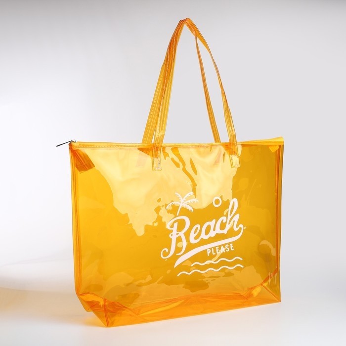 Сумка женская пляжная Beach please, 50×35×11 см, оранжевая