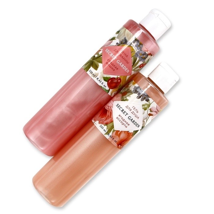 Подарочный набор SECRET GARDEN, гель для душа и пена для ванны, 2×250 мл, Чистое счастье