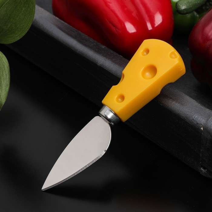 Нож для сыра Доляна Cheese, 12.5 см, жёлтый (Цена за 3 шт.)