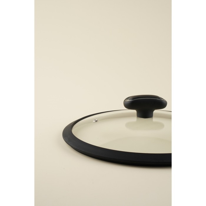 Крышка SL Home, d=28 см, с силиконовым ободком, стекло