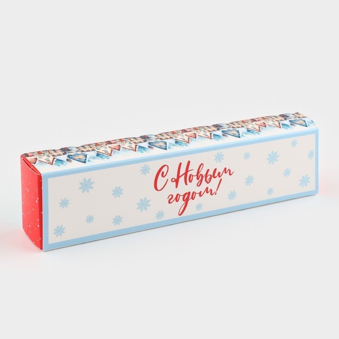 Коробка для конфет, кондитерская упаковка, 5 ячеек, «Снежный город», 5 х 21 х 3.3 см (Цена за 5 шт.)