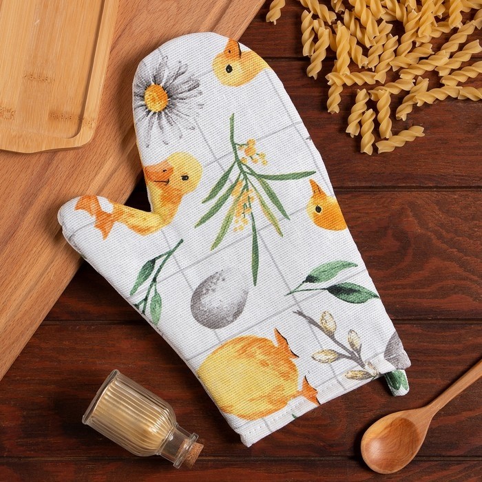 Варежка-прихватка Доляна Duckling 20х27 см, 100% хлопок, ватин 250 г/м2 (Цена за 2 шт.)