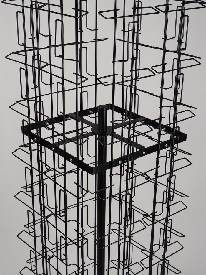 Стойка для открыток вращающаяся, напольная, металл, 80 карманов A5, 45×45×180 см, чёрная