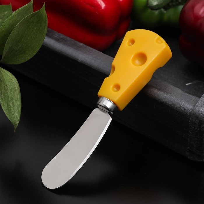 Нож для сыра Доляна Cheese, 12.5 см, жёлтый