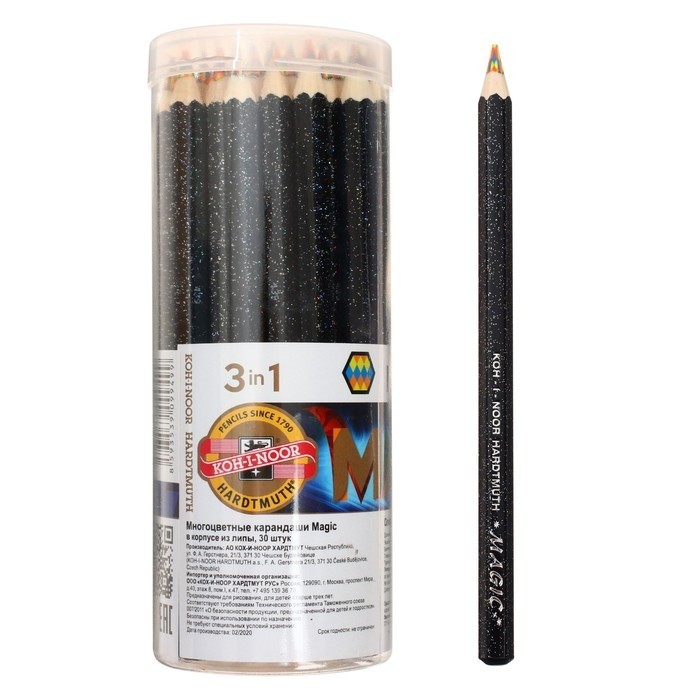 Карандаш с многоцветным грифелем Koh-I-Noor 3405/04, MAGIC Neon, 5.6 мм (Цена за 30 шт.)