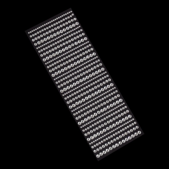 Стразы для декора, на клеевой основе, 27×10 см, d=3/4/5/6 мм, цвет серебристый (Цена за 2 шт.)