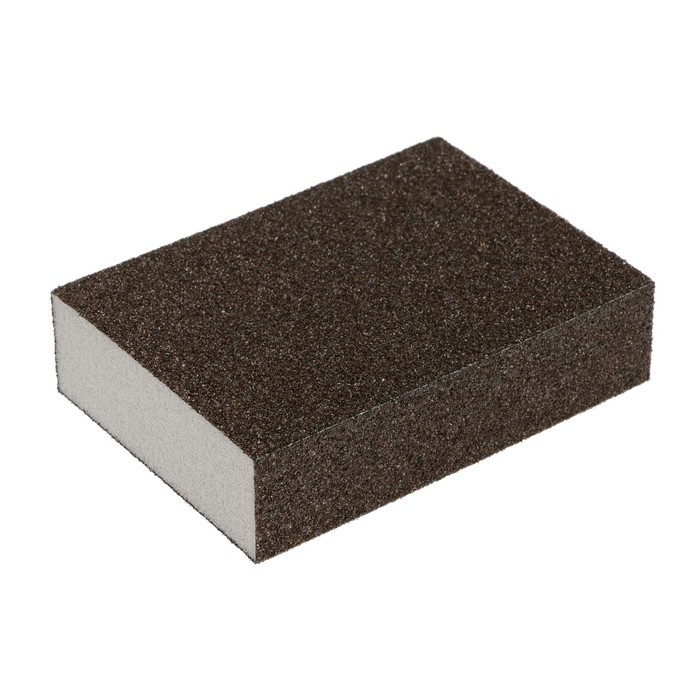 Губка абразивная шлифовальная ТУНДРА, твердая, 100×70×25 мм, P60