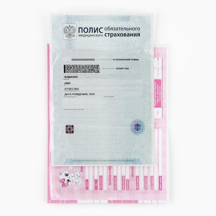 Папка для медицинского полиса «Наша малышка», 17.5×11.3 см.