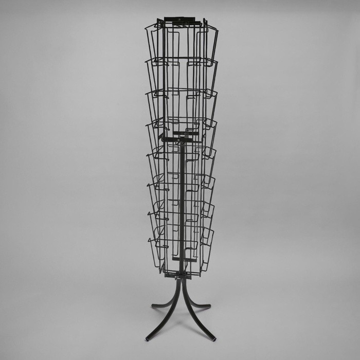 Стойка вращающаяся для прайсов, напольная, 32 кармана А4, 50×50×180, чёрная