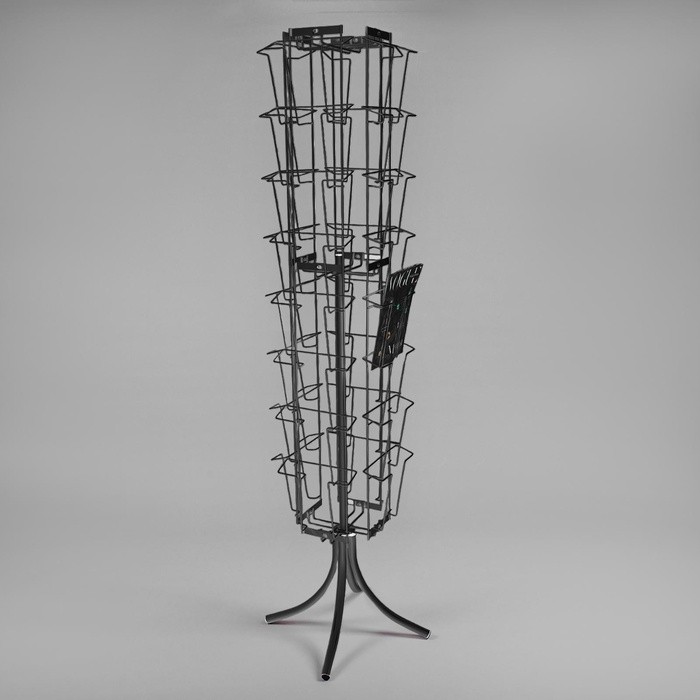 Стойка вращающаяся для прайсов, напольная, 32 кармана А4, 50×50×180, чёрная