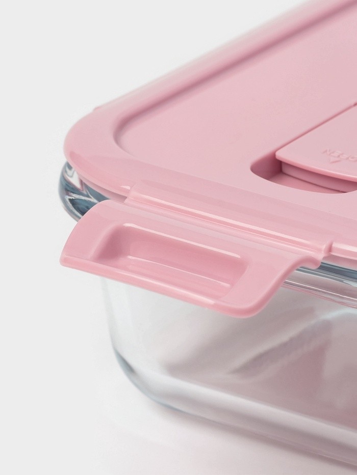 Контейнер Доляна Cook and Freeze, 380 мл, 15×11×5.5 см, с крышкой, жаропрочное стекло, МИКС