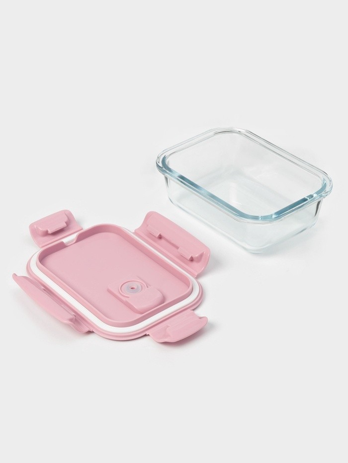 Контейнер Доляна Cook and Freeze, 380 мл, 15×11×5.5 см, с крышкой, жаропрочное стекло, МИКС