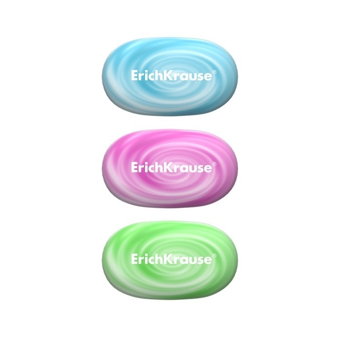 Ластик ErichKrause Color Pebble, гипоаллергенный, 50 х 30 х 10,2 мм (Цена за 23 шт.)