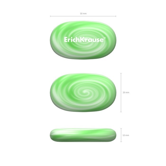 Ластик ErichKrause Color Pebble, гипоаллергенный, 50 х 30 х 10,2 мм (Цена за 23 шт.)