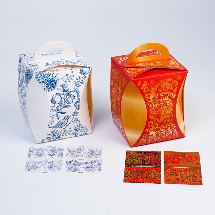 Коробка для кулича «Пастель» 2 штуки, 16×12.4 см, МИКС