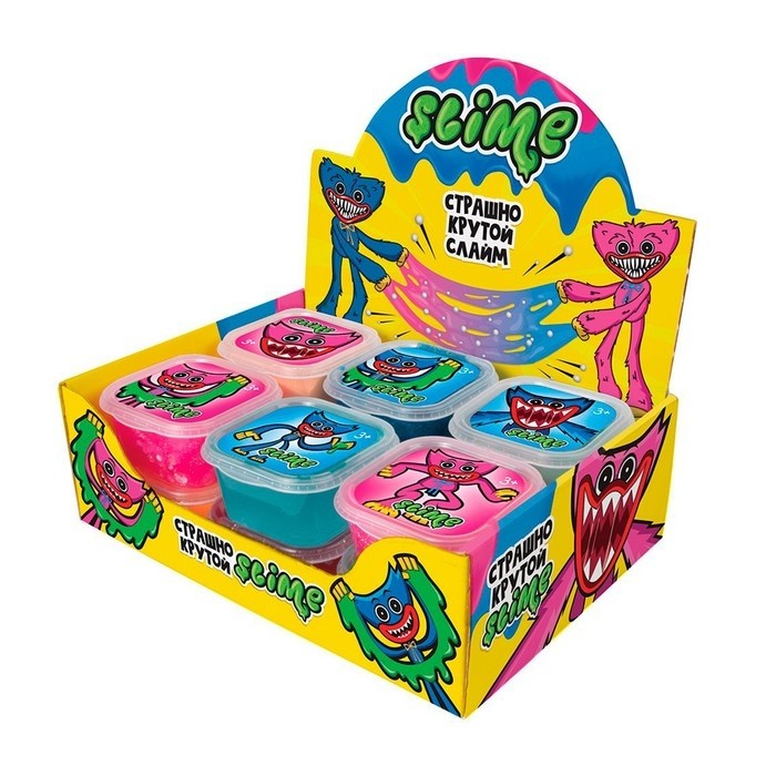 Слайм «Шоу - бокс Slime», синий и розовый, 12 шт., МИКС