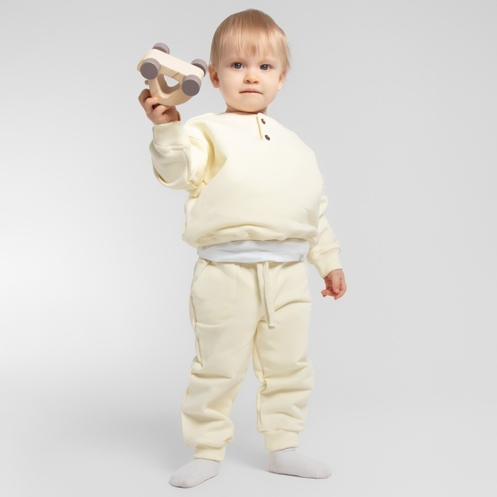 Толстовка детская MINAKU: Basic Line BABY, цвет молочный, рост 80-86