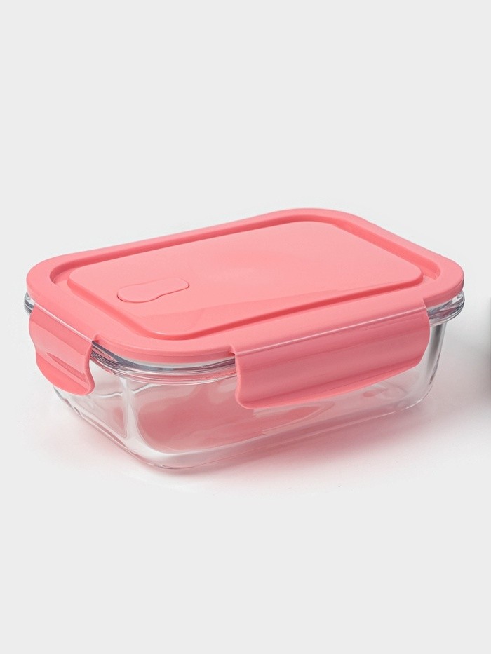 Контейнер Доляна Cook and Freeze, 650 мл, 17.5×13×6 см, с крышкой, жаропрочное стекло, МИКС