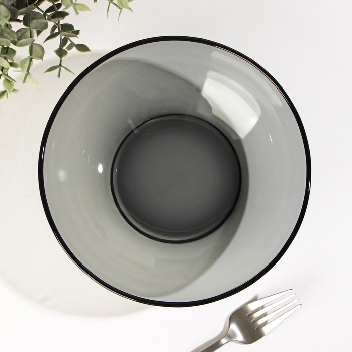 Салатник стеклянный Basilico. Lava Grey, 800 мл, d=20 см, цвет серый