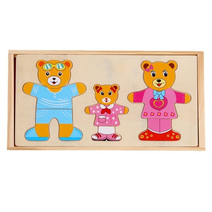 Игрушка развивающая «Переодень мишку» 3,5 × 26,5 × 13,5 см, 54 детали