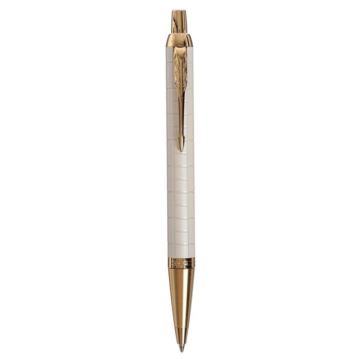 Ручка шариковая Parker Im Premium Pearl GT, в подарочной упаковке, стержень синий, корпус жемчужный
