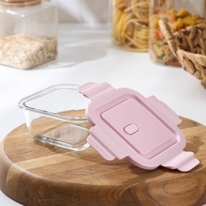 Контейнер Доляна Cook and Freeze, 300 мл, 12×6 см, с крышкой, жаропрочное стекло, МИКС