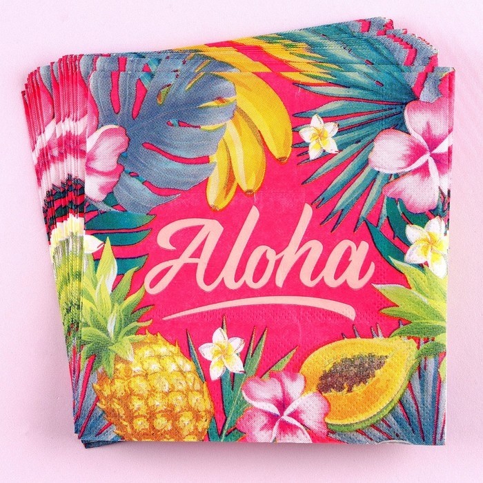 Салфетки бумажные Aloha, 25×25 см, в наборе 20 шт. (Цена за 4 шт.)