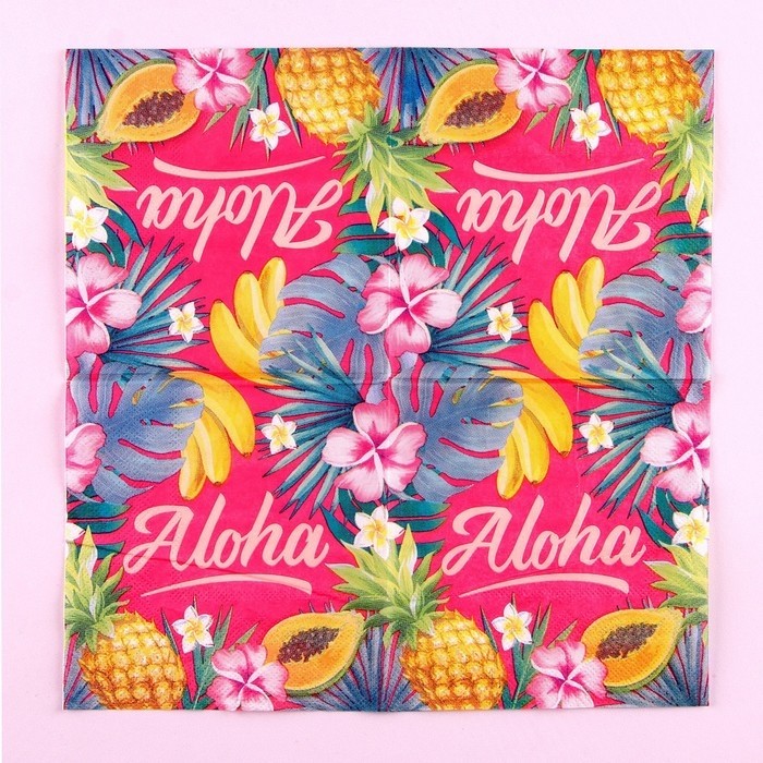 Салфетки бумажные Aloha, 25×25 см, в наборе 20 шт. (Цена за 4 шт.)