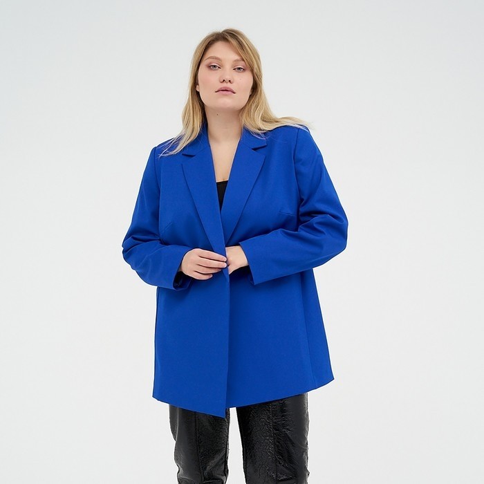 Пиджак женский с поясом MIST plus-size, цвет синий